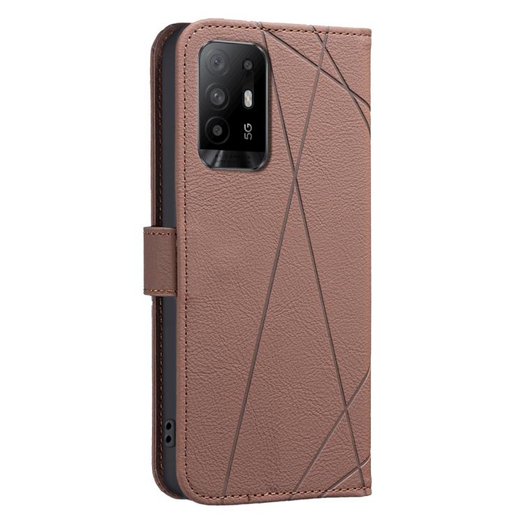 Geometric Pattern RFID Leather Phone Case, For OPPO A94 5G / F19 Pro+ / Reno5 Z 5G, For OPPO A74 5G / A93 5G / A54 5G, For OPPO A74 4G / F19 4G, For OPPO A72 / A52 / A92, For OPPO A59 5G