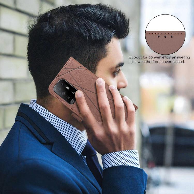 Geometric Pattern RFID Leather Phone Case, For OPPO A94 5G / F19 Pro+ / Reno5 Z 5G, For OPPO A74 5G / A93 5G / A54 5G, For OPPO A74 4G / F19 4G, For OPPO A72 / A52 / A92, For OPPO A59 5G