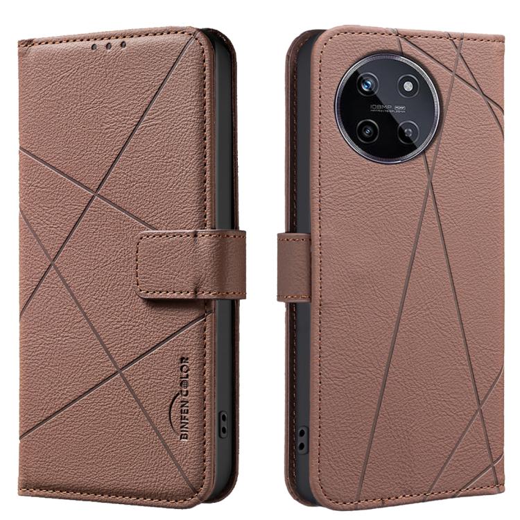 Geometric Pattern RFID Leather Phone Case, For Realme C75 4G, For Realme 12 5G Global, For Realme 12+ 5G, For Realme 12 Pro 5G / 12 Pro+ 5G Global, For Realme 11 4G Global, For Realme 11 5G Global / 11X, For Realme C53, For Realme C55
