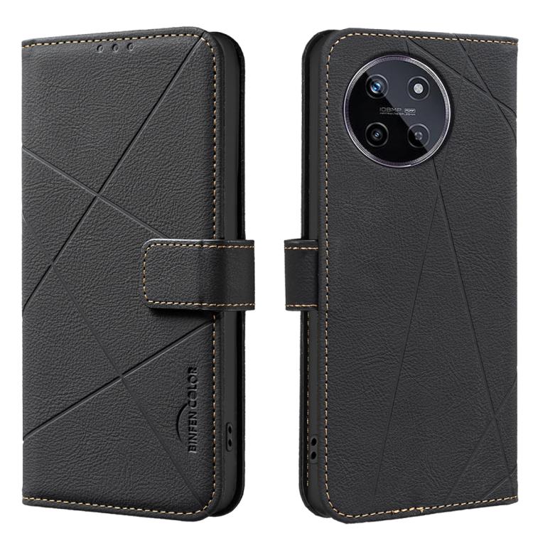 Geometric Pattern RFID Leather Phone Case, For Realme C75 4G, For Realme 12 5G Global, For Realme 12+ 5G, For Realme 12 Pro 5G / 12 Pro+ 5G Global, For Realme 11 4G Global, For Realme 11 5G Global / 11X, For Realme C53, For Realme C55