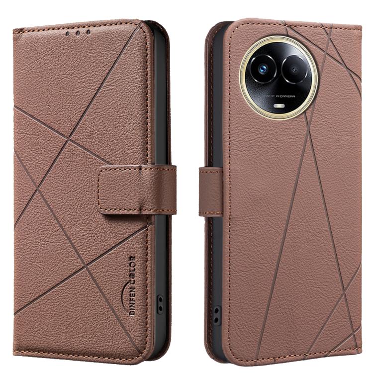Geometric Pattern RFID Leather Phone Case, For Realme C75 4G, For Realme 12 5G Global, For Realme 12+ 5G, For Realme 12 Pro 5G / 12 Pro+ 5G Global, For Realme 11 4G Global, For Realme 11 5G Global / 11X, For Realme C53, For Realme C55