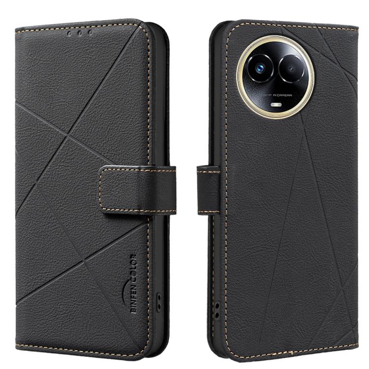Geometric Pattern RFID Leather Phone Case, For Realme C75 4G, For Realme 12 5G Global, For Realme 12+ 5G, For Realme 12 Pro 5G / 12 Pro+ 5G Global, For Realme 11 4G Global, For Realme 11 5G Global / 11X, For Realme C53, For Realme C55