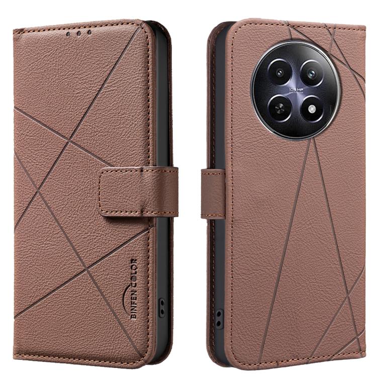 Geometric Pattern RFID Leather Phone Case, For Realme C75 4G, For Realme 12 5G Global, For Realme 12+ 5G, For Realme 12 Pro 5G / 12 Pro+ 5G Global, For Realme 11 4G Global, For Realme 11 5G Global / 11X, For Realme C53, For Realme C55