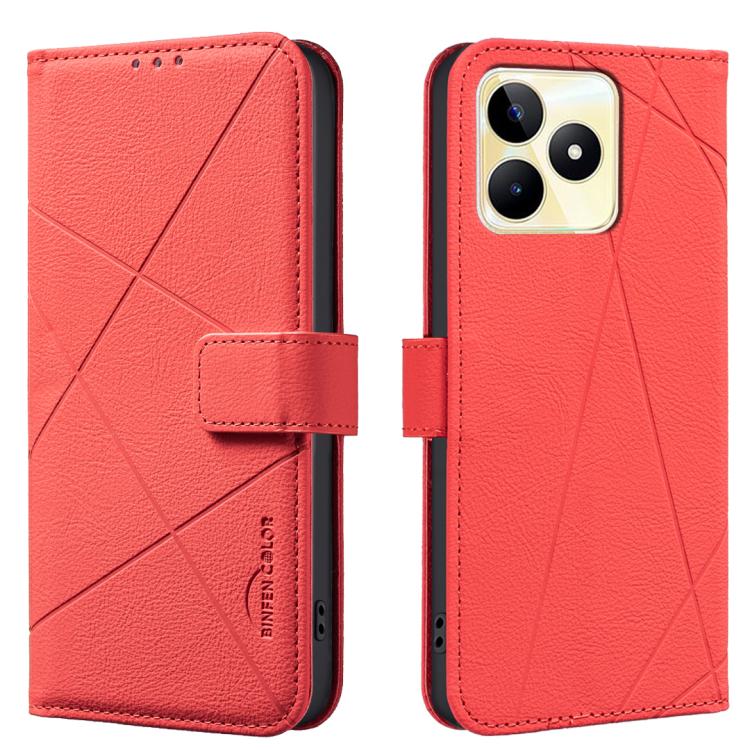 Geometric Pattern RFID Leather Phone Case, For Realme C75 4G, For Realme 12 5G Global, For Realme 12+ 5G, For Realme 12 Pro 5G / 12 Pro+ 5G Global, For Realme 11 4G Global, For Realme 11 5G Global / 11X, For Realme C53, For Realme C55