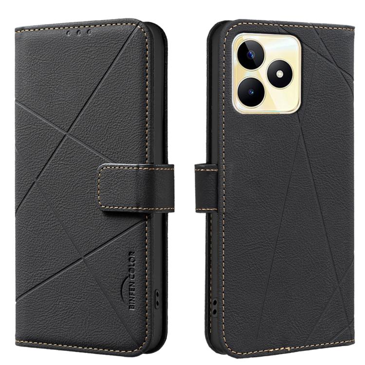 Geometric Pattern RFID Leather Phone Case, For Realme C75 4G, For Realme 12 5G Global, For Realme 12+ 5G, For Realme 12 Pro 5G / 12 Pro+ 5G Global, For Realme 11 4G Global, For Realme 11 5G Global / 11X, For Realme C53, For Realme C55