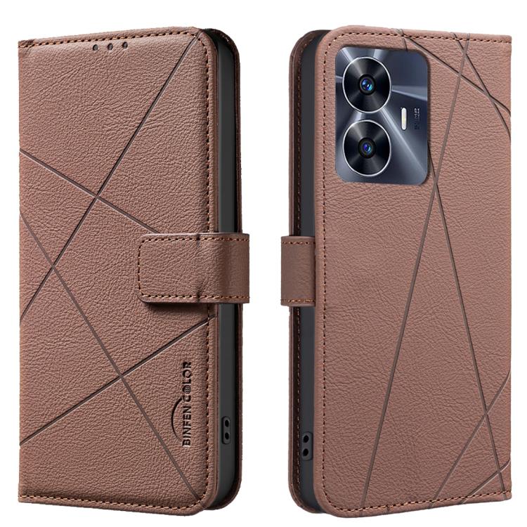 Geometric Pattern RFID Leather Phone Case, For Realme C75 4G, For Realme 12 5G Global, For Realme 12+ 5G, For Realme 12 Pro 5G / 12 Pro+ 5G Global, For Realme 11 4G Global, For Realme 11 5G Global / 11X, For Realme C53, For Realme C55