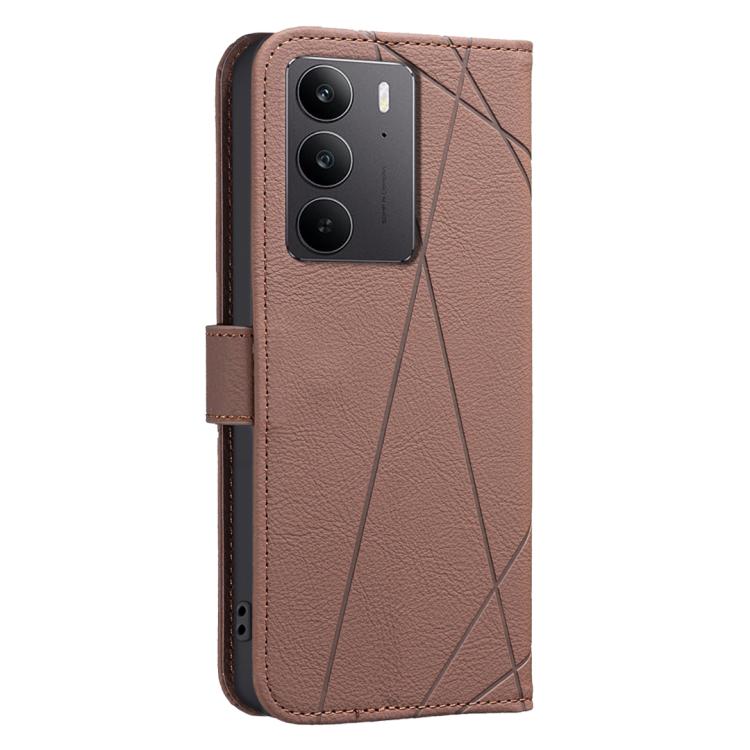 Geometric Pattern RFID Leather Phone Case, For Realme C75 4G, For Realme 12 5G Global, For Realme 12+ 5G, For Realme 12 Pro 5G / 12 Pro+ 5G Global, For Realme 11 4G Global, For Realme 11 5G Global / 11X, For Realme C53, For Realme C55