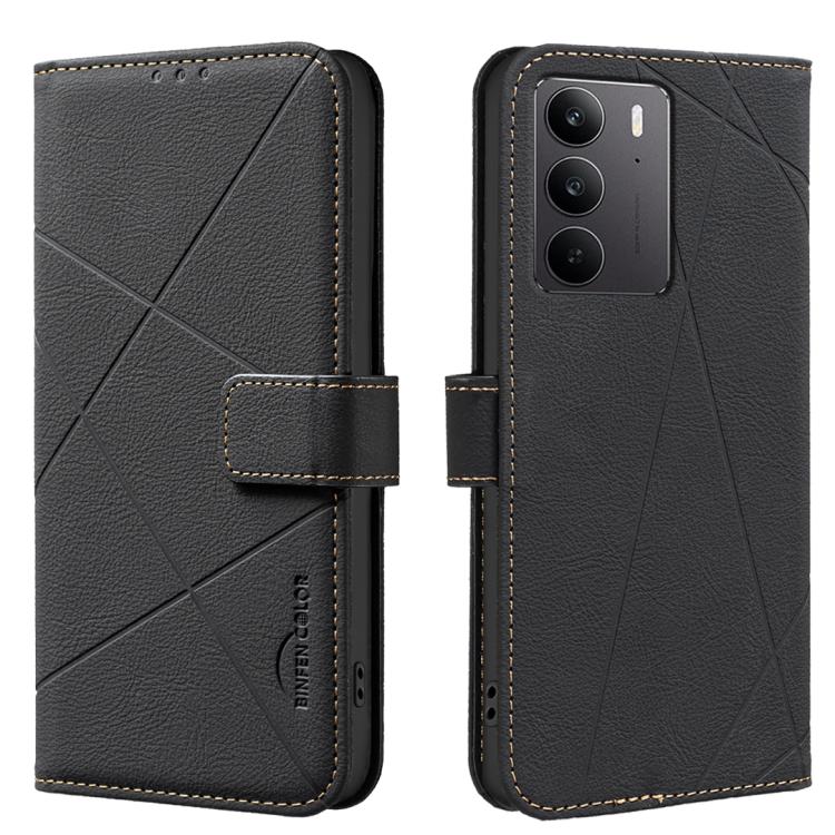 Geometric Pattern RFID Leather Phone Case, For Realme C75 4G, For Realme 12 5G Global, For Realme 12+ 5G, For Realme 12 Pro 5G / 12 Pro+ 5G Global, For Realme 11 4G Global, For Realme 11 5G Global / 11X, For Realme C53, For Realme C55