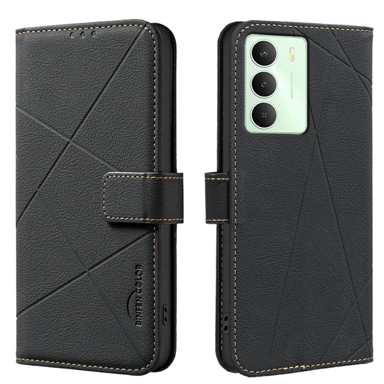 Geometric Pattern RFID Leather Phone Case, For Realme 16T 5G, For Realme 16 5G, For Realme 16 Pro+ 5G, For Realme 16 Pro 5G, For Realme 15 Pro 5G, For Realme 15 5G, For Realme C71 4G Global, For Realme 14x 5G