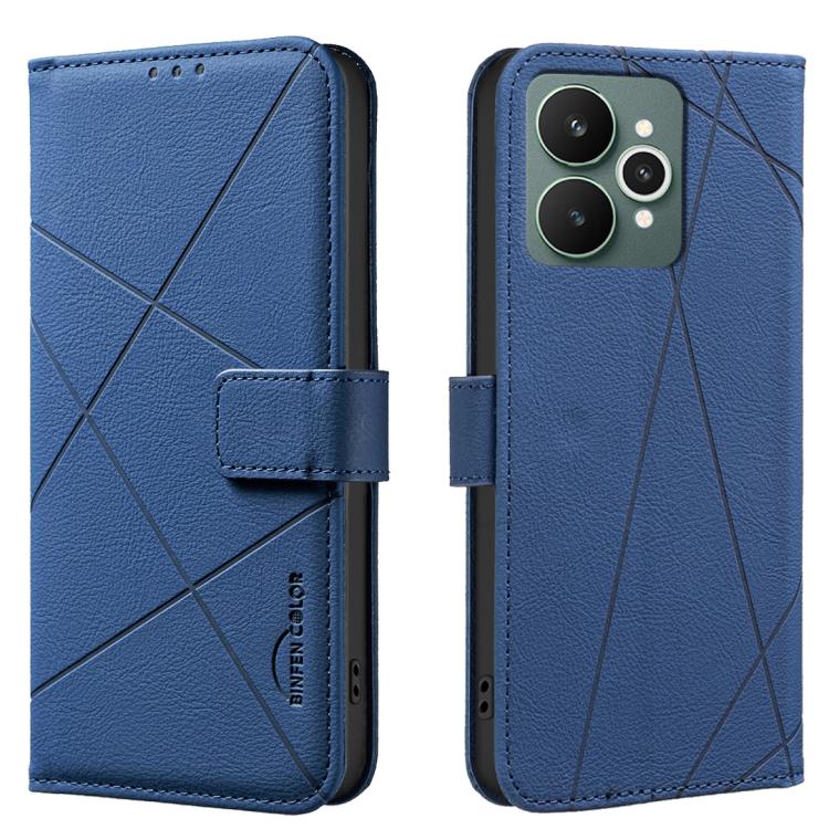 Geometric Pattern RFID Leather Phone Case, For Realme 16T 5G, For Realme 16 5G, For Realme 16 Pro+ 5G, For Realme 16 Pro 5G, For Realme 15 Pro 5G, For Realme 15 5G, For Realme C71 4G Global, For Realme 14x 5G