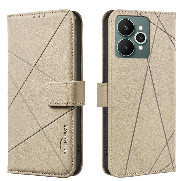 Geometric Pattern RFID Leather Phone Case, For Realme 16T 5G, For Realme 16 5G, For Realme 16 Pro+ 5G, For Realme 16 Pro 5G, For Realme 15 Pro 5G, For Realme 15 5G, For Realme C71 4G Global, For Realme 14x 5G