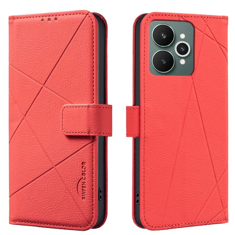 Geometric Pattern RFID Leather Phone Case, For Realme 16T 5G, For Realme 16 5G, For Realme 16 Pro+ 5G, For Realme 16 Pro 5G, For Realme 15 Pro 5G, For Realme 15 5G, For Realme C71 4G Global, For Realme 14x 5G