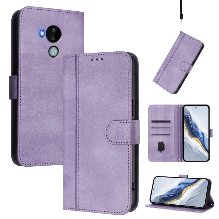 Line Splicing Buckle Retro Leather Phone Case, For Nokia C02, For Nokia X30 5G, For Nokia G400, For Nokia G11 4G / G21 4G, For Nokia C30, For Nokia C01 Plus / C1 2nd Edition