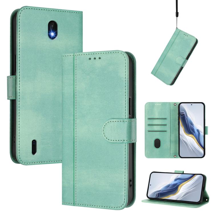 Line Splicing Buckle Retro Leather Phone Case, For Nokia C02, For Nokia X30 5G, For Nokia G400, For Nokia G11 4G / G21 4G, For Nokia C30, For Nokia C01 Plus / C1 2nd Edition