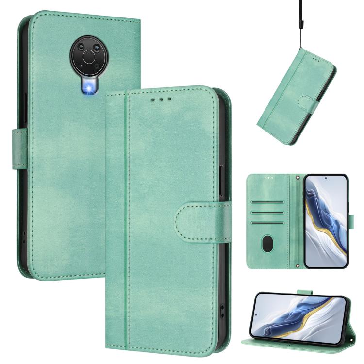 Line Splicing Buckle Retro Leather Phone Case, For Nokia XR20, For Nokia C10 / C20, For Nokia X20 / X10, For Nokia 6.3 / G20 / G10