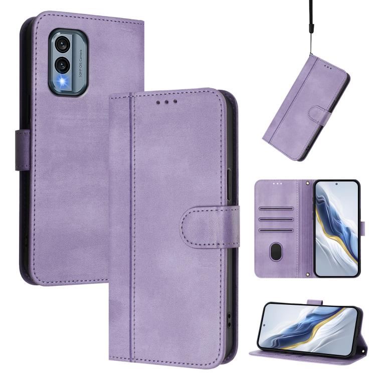 Line Splicing Buckle Retro Leather Phone Case, For Nokia C02, For Nokia X30 5G, For Nokia G400, For Nokia G11 4G / G21 4G, For Nokia C30, For Nokia C01 Plus / C1 2nd Edition