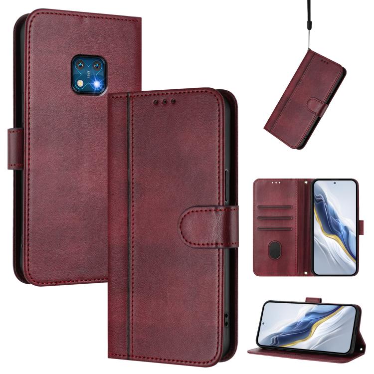 Line Splicing Buckle Retro Leather Phone Case, For Nokia XR20, For Nokia C10 / C20, For Nokia X20 / X10, For Nokia 6.3 / G20 / G10