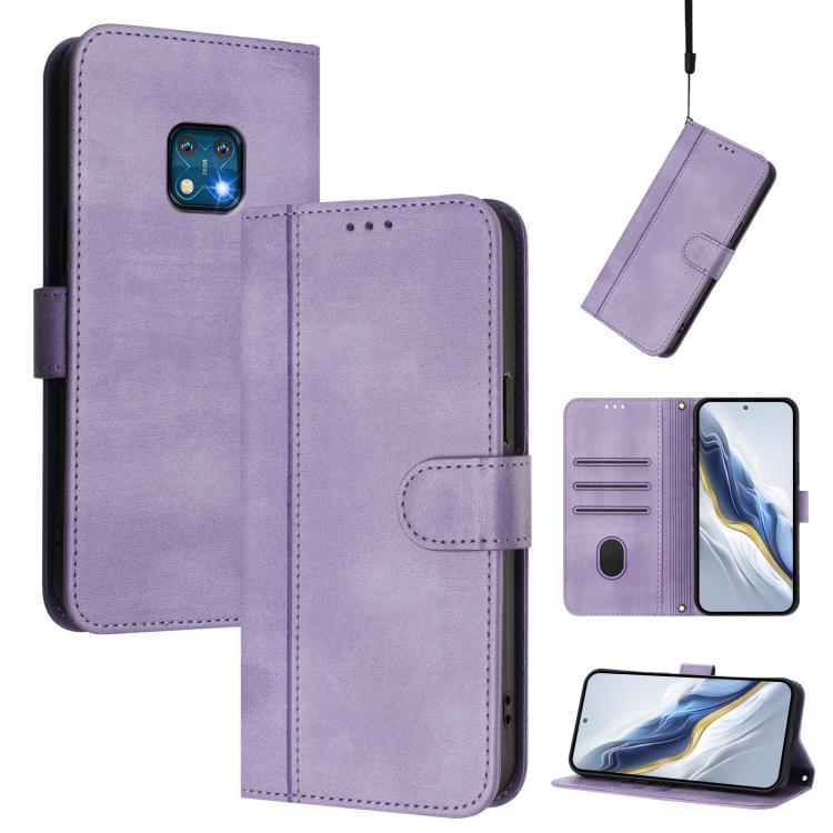 Line Splicing Buckle Retro Leather Phone Case, For Nokia XR20, For Nokia C10 / C20, For Nokia X20 / X10, For Nokia 6.3 / G20 / G10