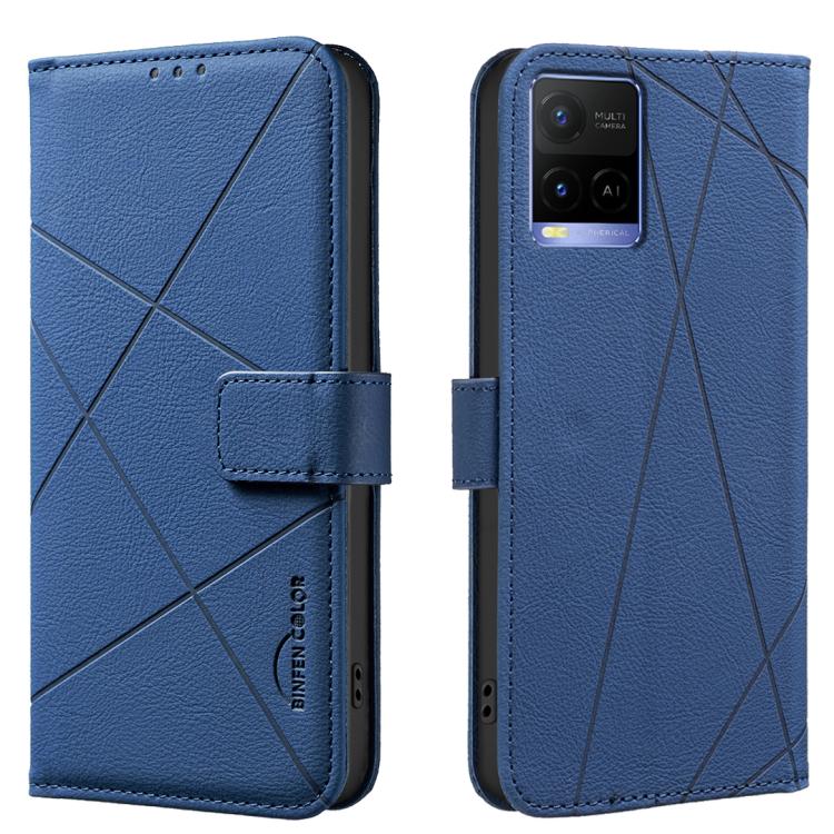 Geometric Pattern RFID Leather Phone Case, For vivo Y35 4G / Y22S, For vivo Y21 / Y21S / Y33S, For vivo Y27 4G