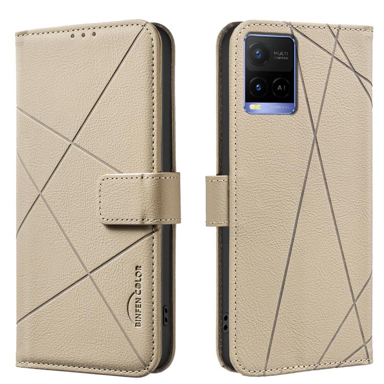 Geometric Pattern RFID Leather Phone Case, For vivo Y35 4G / Y22S, For vivo Y21 / Y21S / Y33S, For vivo Y27 4G