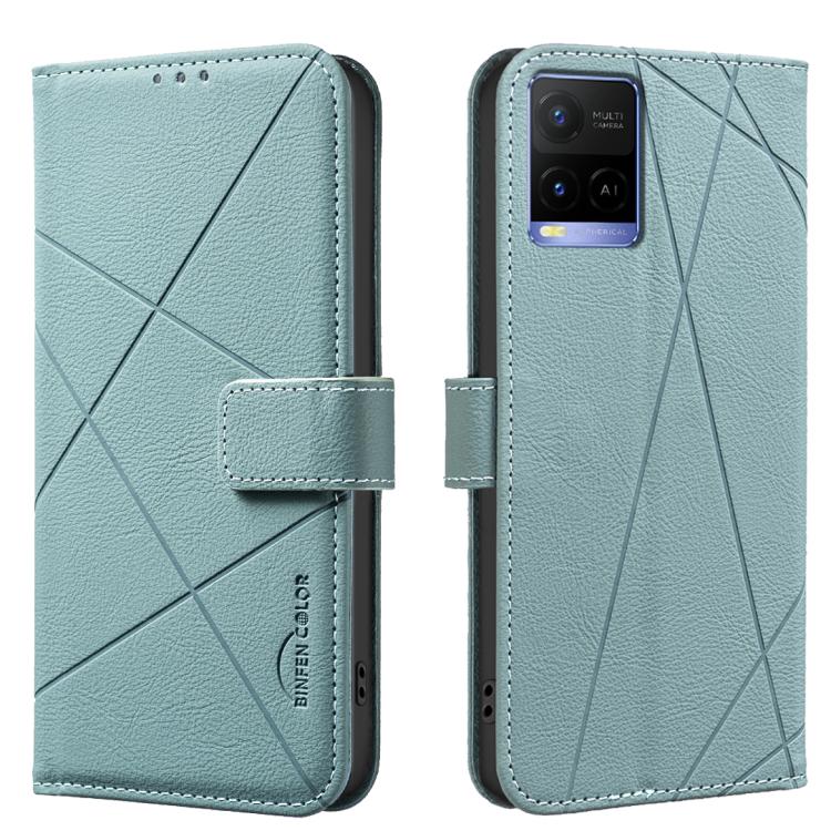 Geometric Pattern RFID Leather Phone Case, For vivo Y35 4G / Y22S, For vivo Y21 / Y21S / Y33S, For vivo Y27 4G