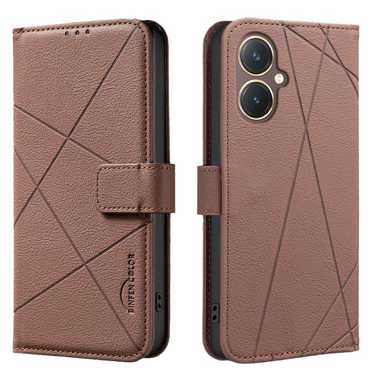 Geometric Pattern RFID Leather Phone Case, For vivo Y35 4G / Y22S, For vivo Y21 / Y21S / Y33S, For vivo Y27 4G