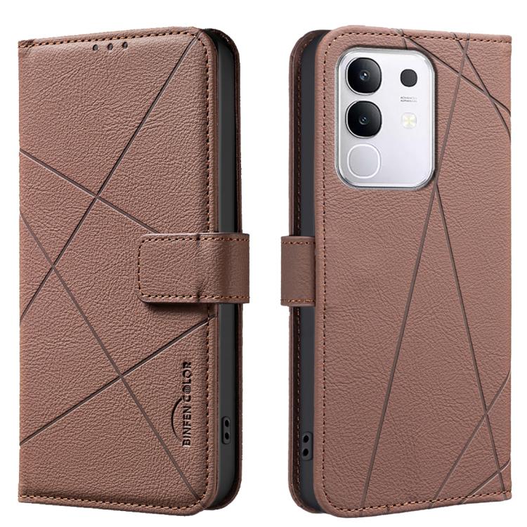 Geometric Pattern RFID Leather Phone Case, For vivo Y21 5G 2026 / Y05 4G, For vivo Y31 5G 2025, For vivo Y400 5G Global, For vivo Y39 5G, For vivo Y29 4G, For vivo Y38 5G / Y200i 5G, For vivo Y03 4G Global, For vivo Y78 5G / Y36