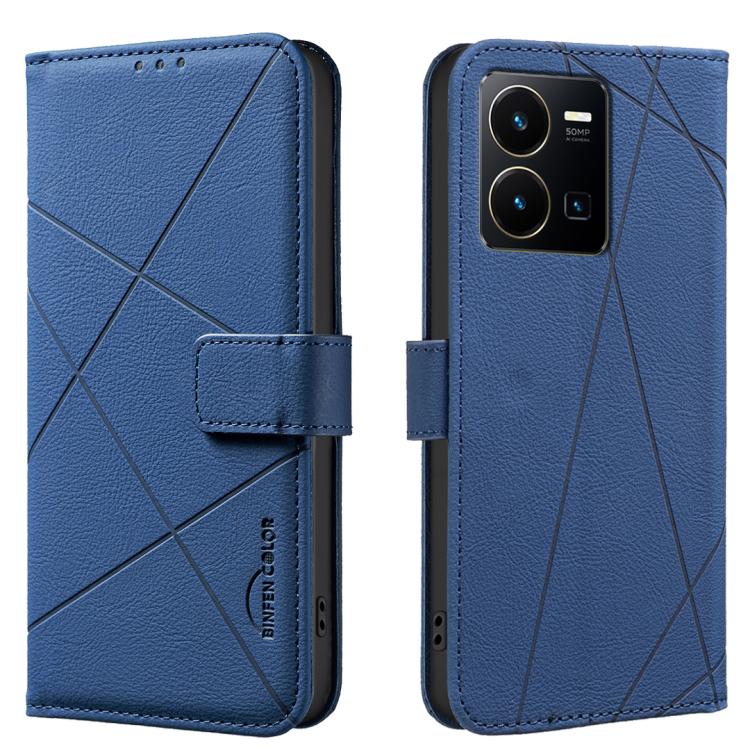 Geometric Pattern RFID Leather Phone Case, For vivo Y35 4G / Y22S, For vivo Y21 / Y21S / Y33S, For vivo Y27 4G