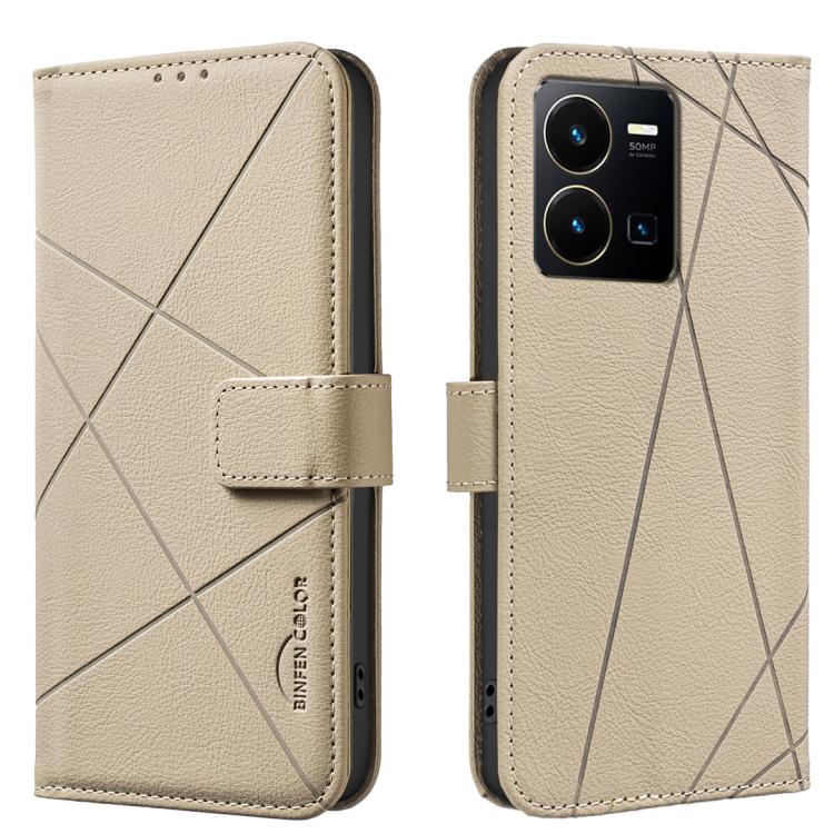Geometric Pattern RFID Leather Phone Case, For vivo Y35 4G / Y22S, For vivo Y21 / Y21S / Y33S, For vivo Y27 4G