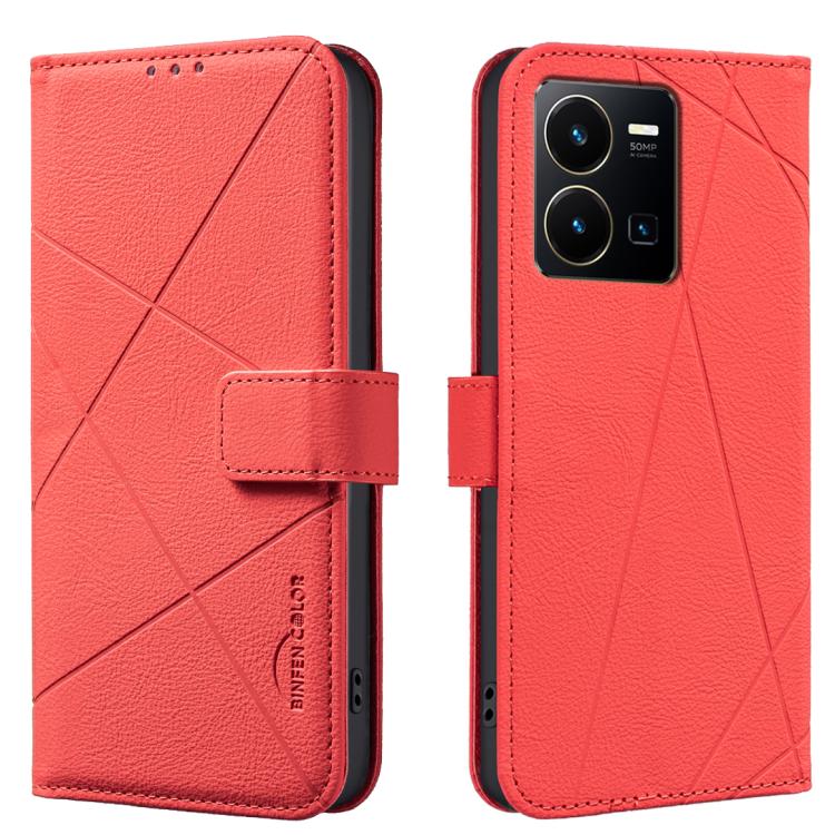 Geometric Pattern RFID Leather Phone Case, For vivo Y35 4G / Y22S, For vivo Y21 / Y21S / Y33S, For vivo Y27 4G