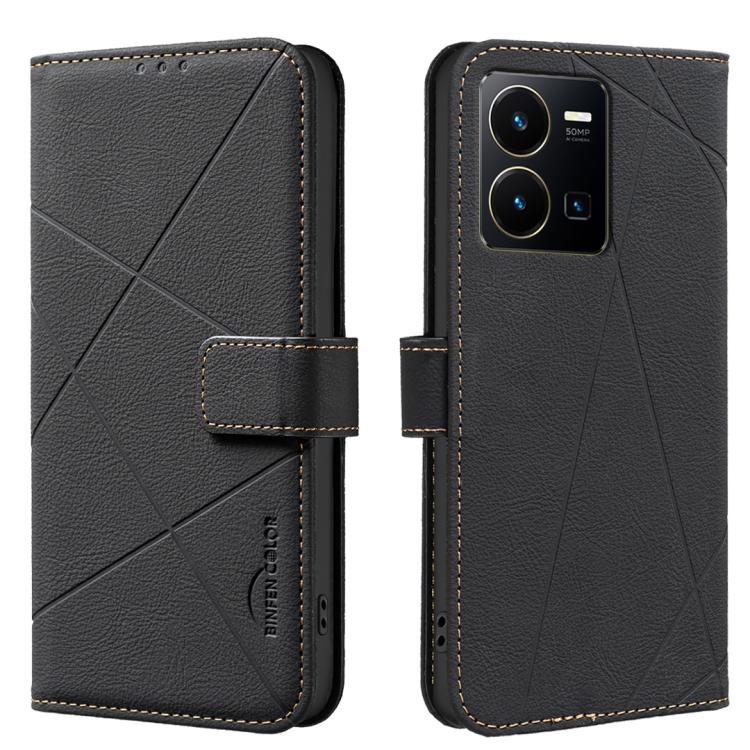 Geometric Pattern RFID Leather Phone Case, For vivo Y35 4G / Y22S, For vivo Y21 / Y21S / Y33S, For vivo Y27 4G