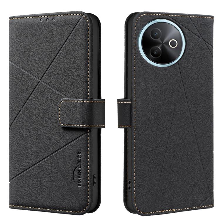 Geometric Pattern RFID Leather Phone Case, For vivo Y21 5G 2026 / Y05 4G, For vivo Y31 5G 2025, For vivo Y400 5G Global, For vivo Y39 5G, For vivo Y29 4G, For vivo Y38 5G / Y200i 5G, For vivo Y03 4G Global, For vivo Y78 5G / Y36