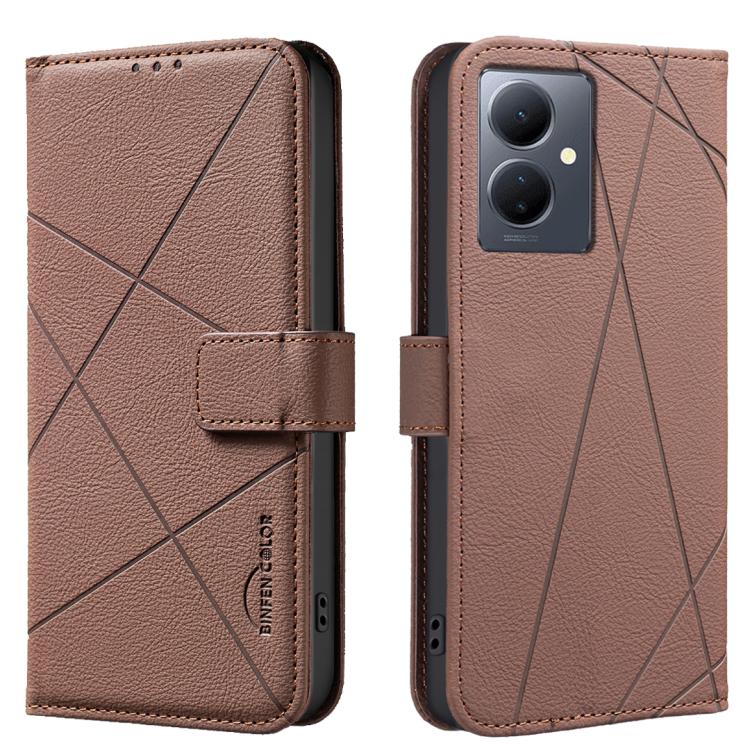 Geometric Pattern RFID Leather Phone Case, For vivo Y21 5G 2026 / Y05 4G, For vivo Y31 5G 2025, For vivo Y400 5G Global, For vivo Y39 5G, For vivo Y29 4G, For vivo Y38 5G / Y200i 5G, For vivo Y03 4G Global, For vivo Y78 5G / Y36