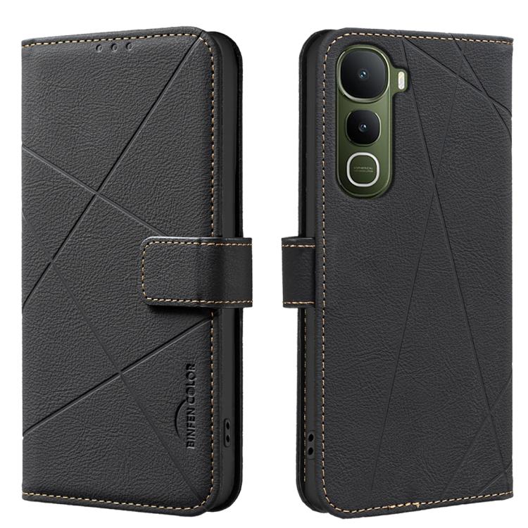Geometric Pattern RFID Leather Phone Case, For vivo Y21 5G 2026 / Y05 4G, For vivo Y31 5G 2025, For vivo Y400 5G Global, For vivo Y39 5G, For vivo Y29 4G, For vivo Y38 5G / Y200i 5G, For vivo Y03 4G Global, For vivo Y78 5G / Y36