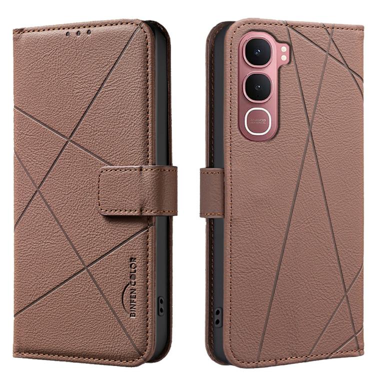 Geometric Pattern RFID Leather Phone Case, For vivo Y21 5G 2026 / Y05 4G, For vivo Y31 5G 2025, For vivo Y400 5G Global, For vivo Y39 5G, For vivo Y29 4G, For vivo Y38 5G / Y200i 5G, For vivo Y03 4G Global, For vivo Y78 5G / Y36