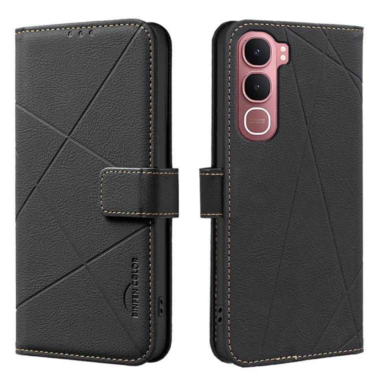 Geometric Pattern RFID Leather Phone Case, For vivo Y21 5G 2026 / Y05 4G, For vivo Y31 5G 2025, For vivo Y400 5G Global, For vivo Y39 5G, For vivo Y29 4G, For vivo Y38 5G / Y200i 5G, For vivo Y03 4G Global, For vivo Y78 5G / Y36