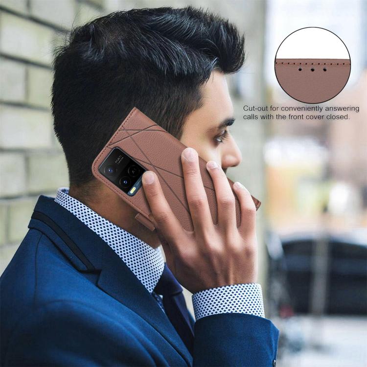 Geometric Pattern RFID Leather Phone Case, For vivo Y21 5G 2026 / Y05 4G, For vivo Y31 5G 2025, For vivo Y400 5G Global, For vivo Y39 5G, For vivo Y29 4G, For vivo Y38 5G / Y200i 5G, For vivo Y03 4G Global, For vivo Y78 5G / Y36