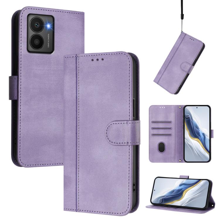 Line Splicing Buckle Retro Leather Phone Case, For HMD Fuison, For HMD Skyline, For HMD Pulse Pro / Pulse / Pulse+