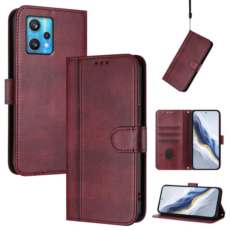 Line Splicing Buckle Retro Leather Phone Case, For Realme C30 4G / C30s / Narzo 50i Prime, For Realme GT Neo 3T, For Realme 9 Pro+ 5G / 9 4G Global, For Realme GT Neo 3, For Realme 9 Pro 5G Global / 9 5G EU Version, For Realme C20 / C11 2021 / C21
