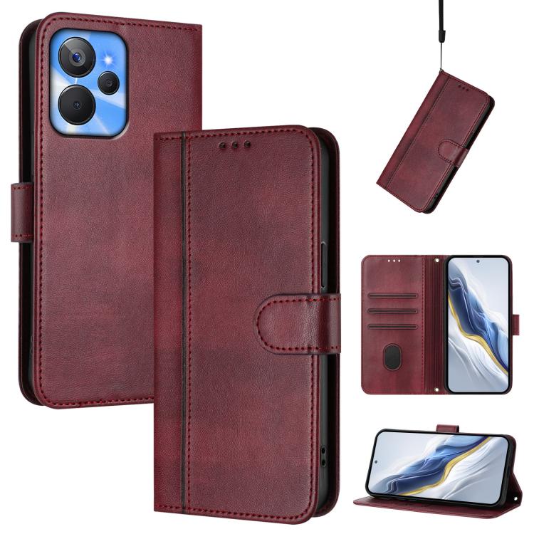 Line Splicing Buckle Retro Leather Phone Case, For Realme C33 2023 / 2022, For Realme 10T 5G / 10s 5G / 9i 5G Indian, For Realme GT3 5G / GT Neo 5 240W, For Realme 10 Pro 5G, For Realme 10 Pro+ 5G, For Realme 10 4G Global
