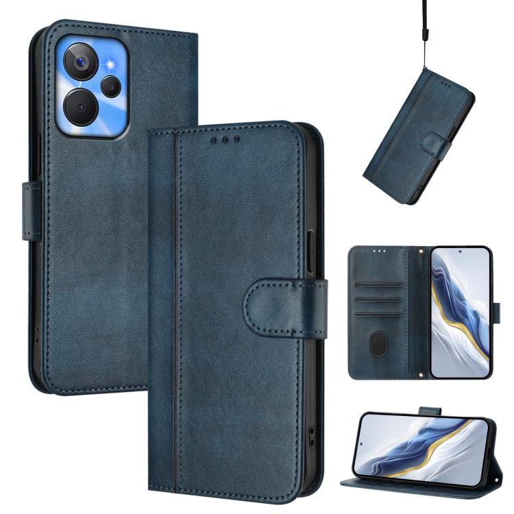 Line Splicing Buckle Retro Leather Phone Case, For Realme C33 2023 / 2022, For Realme 10T 5G / 10s 5G / 9i 5G Indian, For Realme GT3 5G / GT Neo 5 240W, For Realme 10 Pro 5G, For Realme 10 Pro+ 5G, For Realme 10 4G Global