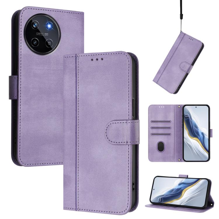 Line Splicing Buckle Retro Leather Phone Case, For Realme 11 5G Global / C67 5G India, For Realme 11 4G Global, For Realme GT5 240W / GT5, For Realme Narzo 60 Pro Global, For Realme C65 4G Global, For Realme C55 4G Global / Narzo N55