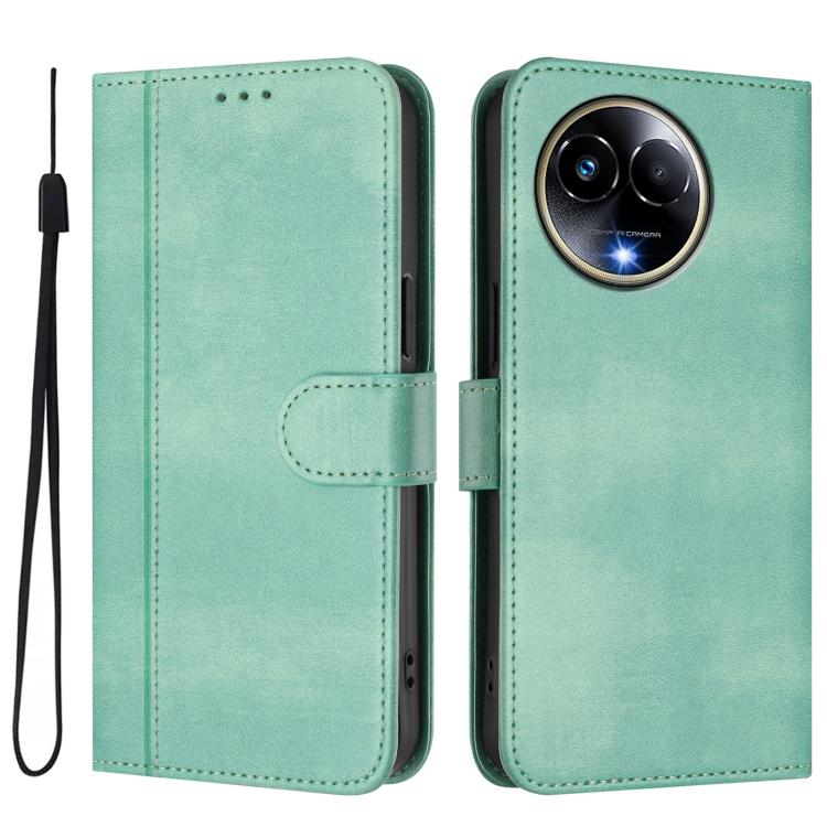 Line Splicing Buckle Retro Leather Phone Case, For Realme 11 5G Global / C67 5G India, For Realme 11 4G Global, For Realme GT5 240W / GT5, For Realme Narzo 60 Pro Global, For Realme C65 4G Global, For Realme C55 4G Global / Narzo N55