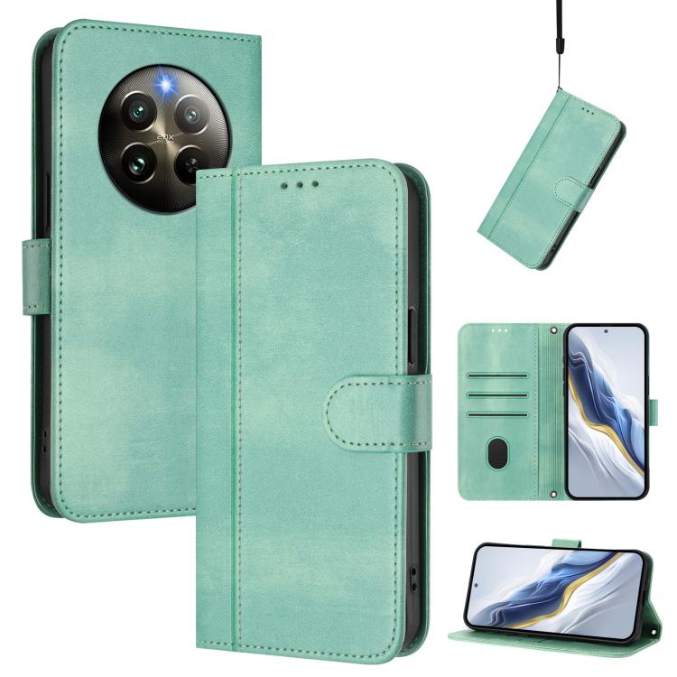 Line Splicing Buckle Retro Leather Phone Case, For Realme GT 7 Pro / GT7 Pro Racing, For Realme C63 5G Global, For Realme 12 5G / 12x 5G / C65 5G Global, For Realme 13 4G / 12 4G / P1 5G Global, For Realme C61 4G / C63 4G Global, For Realme 13+ 5G Global