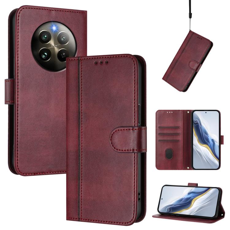 Line Splicing Buckle Retro Leather Phone Case, For Realme GT 7 Pro / GT7 Pro Racing, For Realme C63 5G Global, For Realme 12 5G / 12x 5G / C65 5G Global, For Realme 13 4G / 12 4G / P1 5G Global, For Realme C61 4G / C63 4G Global, For Realme 13+ 5G Global
