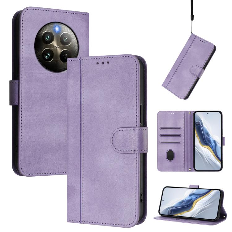 Line Splicing Buckle Retro Leather Phone Case, For Realme GT 7 Pro / GT7 Pro Racing, For Realme C63 5G Global, For Realme 12 5G / 12x 5G / C65 5G Global, For Realme 13 4G / 12 4G / P1 5G Global, For Realme C61 4G / C63 4G Global, For Realme 13+ 5G Global