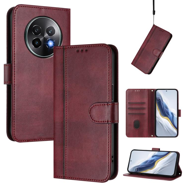 Line Splicing Buckle Retro Leather Phone Case, For Realme GT 7 Pro / GT7 Pro Racing, For Realme C63 5G Global, For Realme 12 5G / 12x 5G / C65 5G Global, For Realme 13 4G / 12 4G / P1 5G Global, For Realme C61 4G / C63 4G Global, For Realme 13+ 5G Global