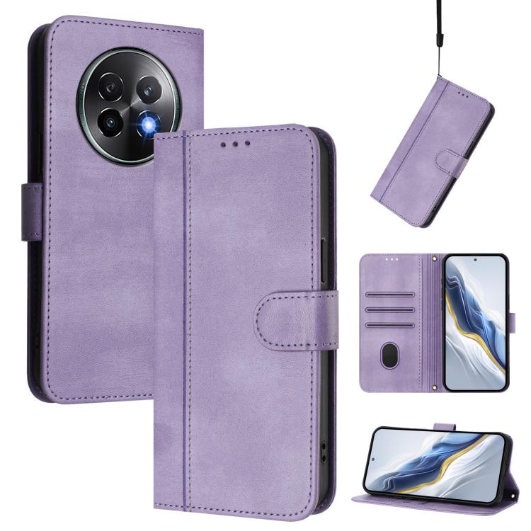 Line Splicing Buckle Retro Leather Phone Case, For Realme GT 7 Pro / GT7 Pro Racing, For Realme C63 5G Global, For Realme 12 5G / 12x 5G / C65 5G Global, For Realme 13 4G / 12 4G / P1 5G Global, For Realme C61 4G / C63 4G Global, For Realme 13+ 5G Global