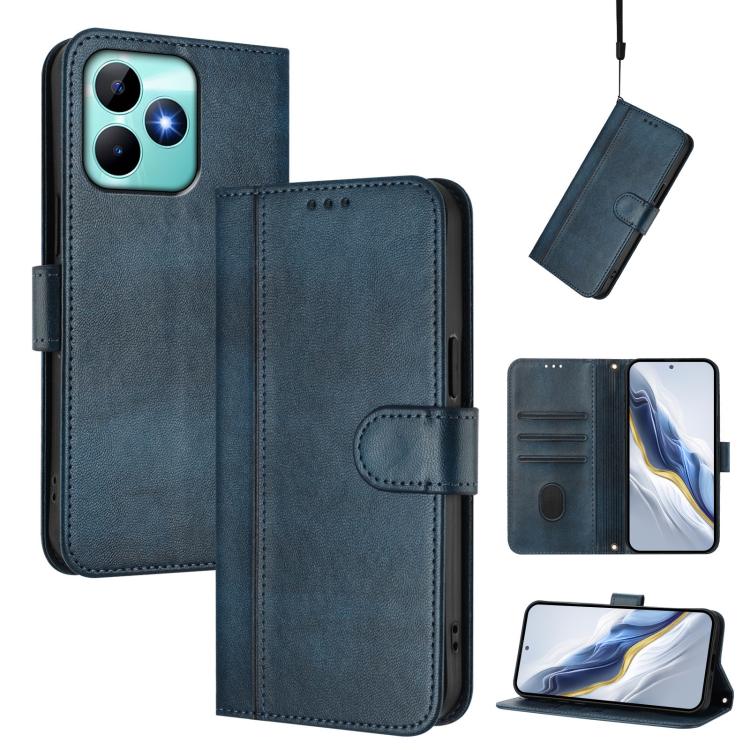 Line Splicing Buckle Retro Leather Phone Case, For Realme 13 Pro 5G / 13 Pro+ 5G Global, For Realme Note 60 4G Global / C61 4G India, For Realme GT 6 5G / GT 6T 5G Global, For Realme C67 4G / 12 Lite 4G Global, For Realme 12 Pro 5G / 12 Pro+ 5G Global ...