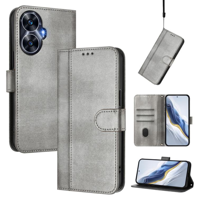 Line Splicing Buckle Retro Leather Phone Case, For Realme 11 5G Global / C67 5G India, For Realme 11 4G Global, For Realme GT5 240W / GT5, For Realme Narzo 60 Pro Global, For Realme C65 4G Global, For Realme C55 4G Global / Narzo N55